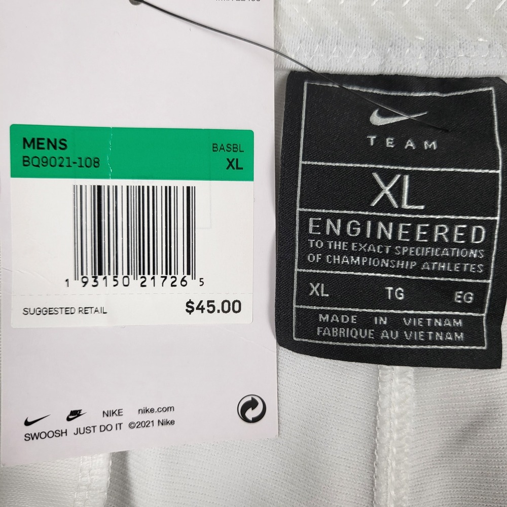 Nike Baseball Pants Mens XL White BQ9021-108 NEW Blue Swoosh Athletic Knickers - Picture 7 of 10